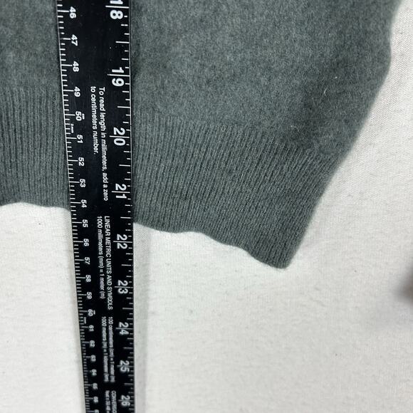 Vintage Cellini 1/4 Zip Sweater Mens 52 Wool Cashmere Blend Pullover Green Italy - Picture 9 of 11